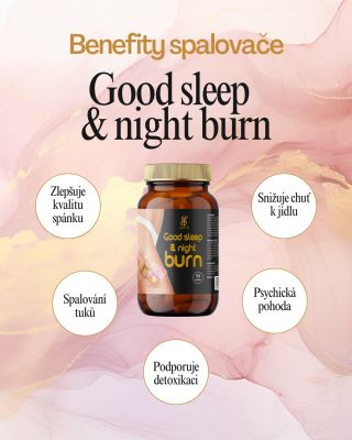 Good Sleep & Night Burn je noční podpora, která pracuje, zatímco vy spíte. Pomáhá tělu zklidnit se, rychleji usnout,...